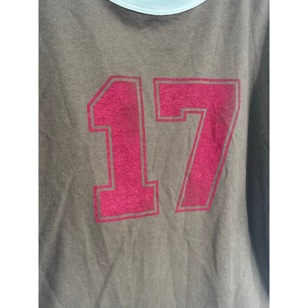 Ragabond Lost & Found Free People Ringer Tee Brown Maroon 17 Organic Cotton NEW - Picture 4 of 10